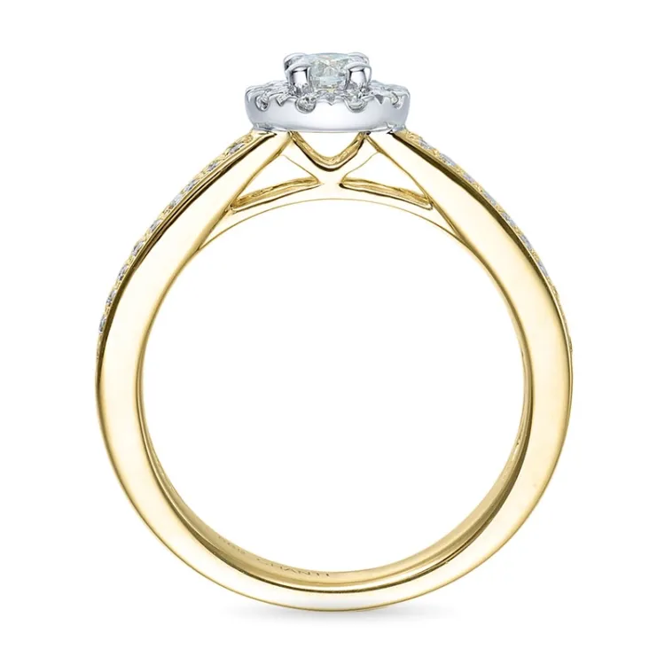 diamantring i 14 karat gull og hvitt gull 0,31 ct 0,20 ct ct