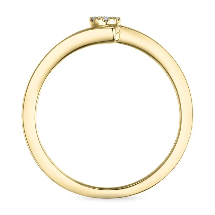 smal abstrakt diamantring i 14 karat gull 0,03 ct