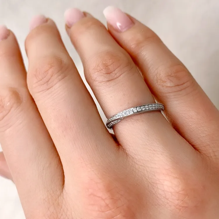 diamant diamantring i 14 karat hvitt gull 0,35 ct