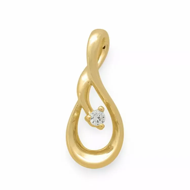 abstrakt diamantanheng i 14 karat gull 0,03 ct