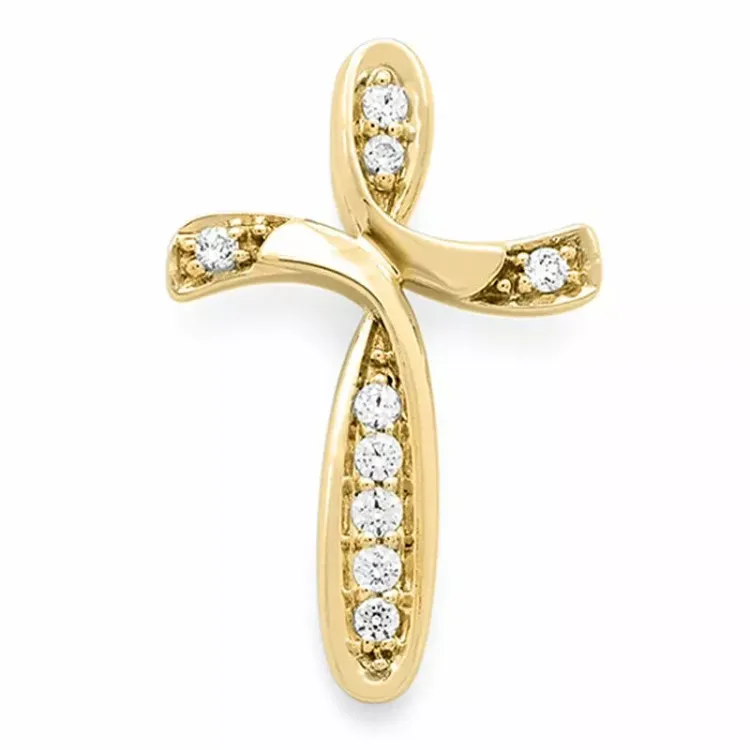 kors diamantanheng i 14 karat gull 0,10 ct