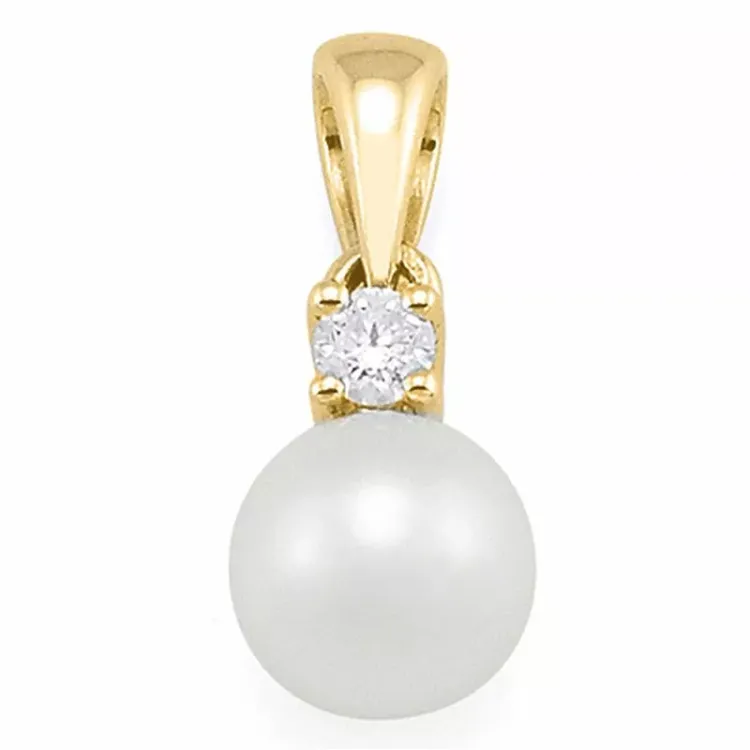 perle diamantanheng i 14 karat gull 0,05 ct