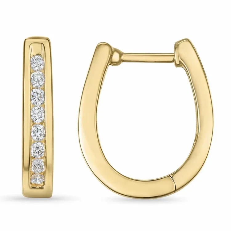 Creol i 14 karat gull med diamanter