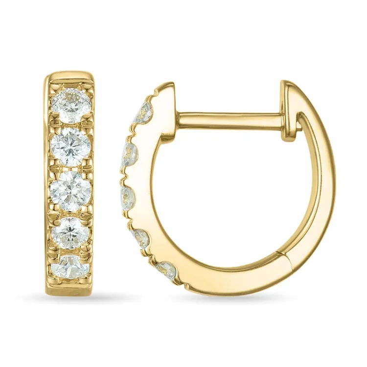 diamant creol i 14 karat gull med diamant