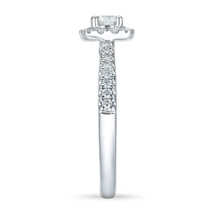 firkantet diamantring i 14 karat hvitt gull 0,26 ct 0,26 ct