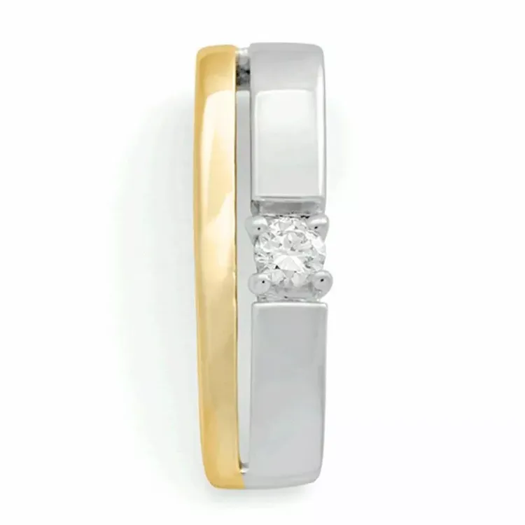 diamantanheng i 14 karat gull og hvitt gull 0,05 ct