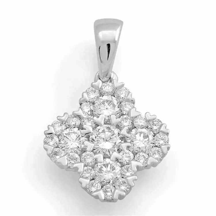 diamantanheng i 14 karat hvitt gull 0,64 ct