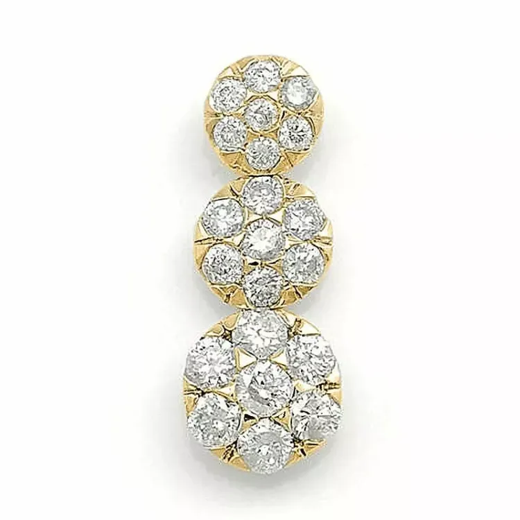 langt diamantanheng i 14 karat gull 0,37 ct