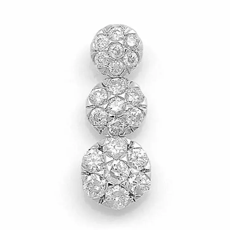 Trendy langt diamantanheng i 14 karat hvitt gull 0,37 ct
