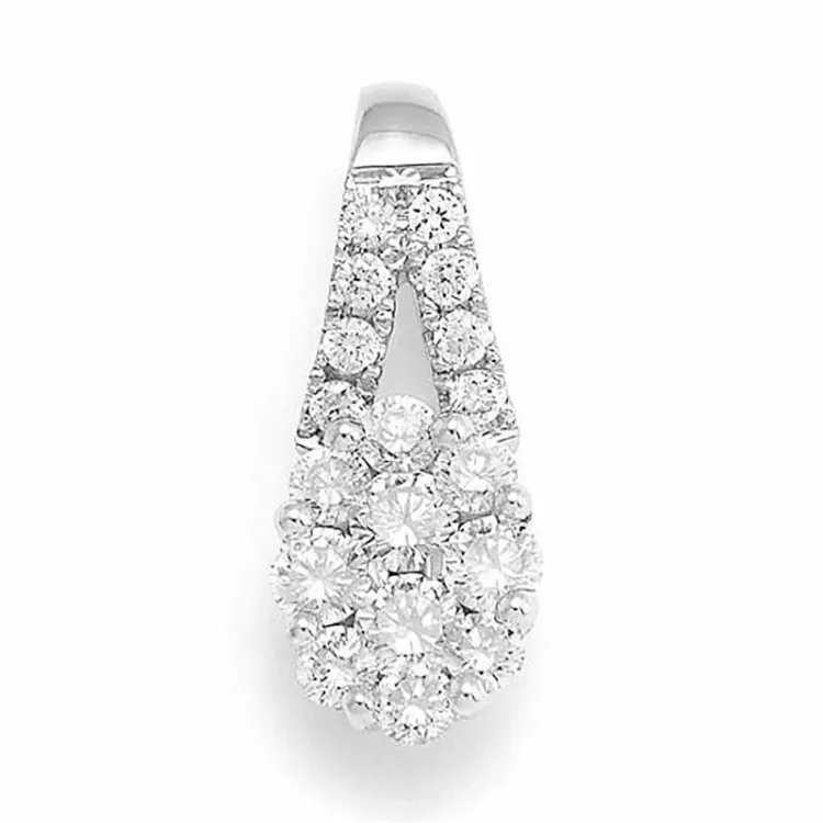 Dråpeformet diamantanheng i 14 karat hvitt gull 0,47 ct