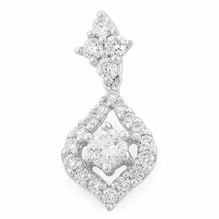 diamantanheng i 14 karat hvitt gull 0,18 ct. ct 0,33 ct. ct