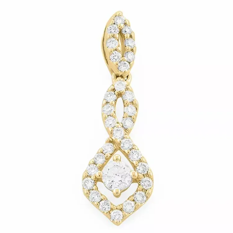 diamantanheng i 14 karat gull 0,52 ct