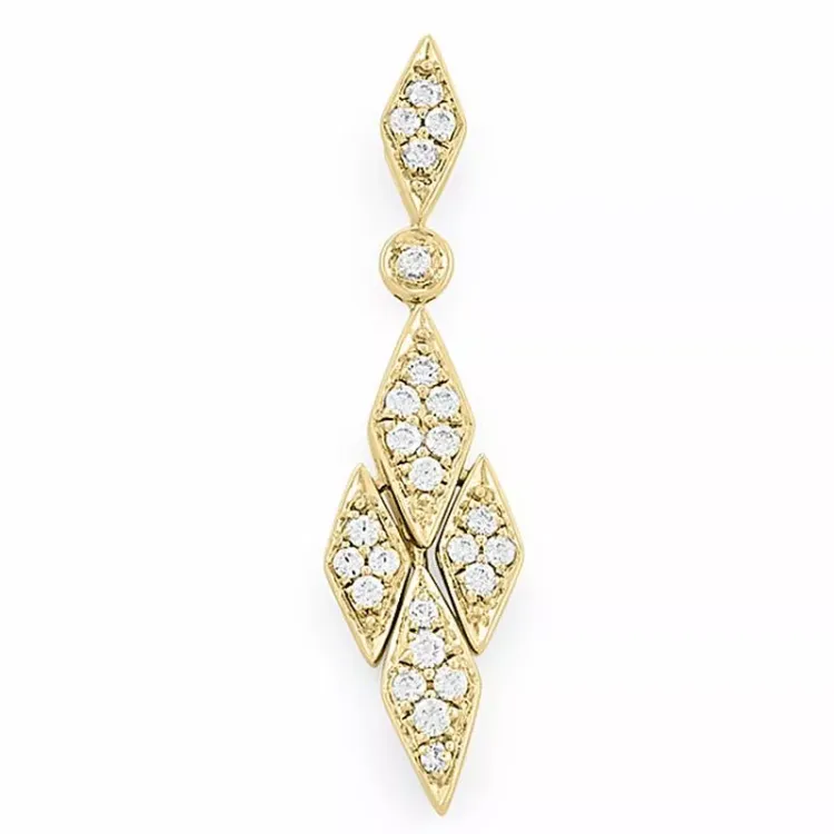 langt diamantanheng i 14 karat gull 0,37 ct
