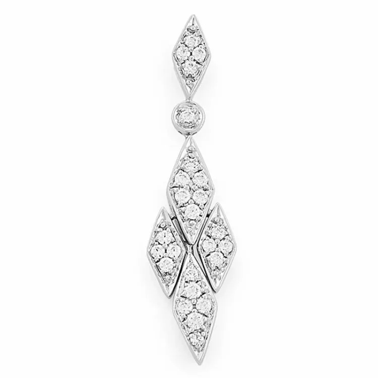 diamantanheng i 14 karat hvitt gull 0,37 ct