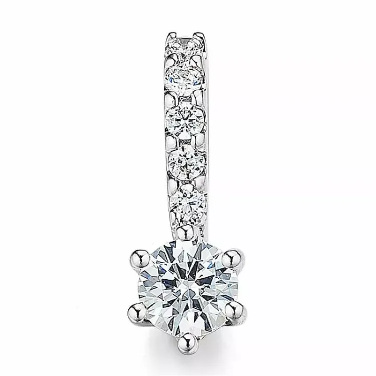 diamant anheng i 14 karat hvitt gull 0,26 ct 0,072 ct