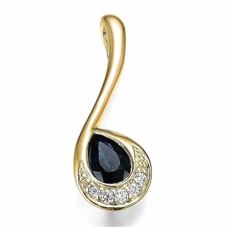 safir anheng i 14 karat gull 0,039 ct