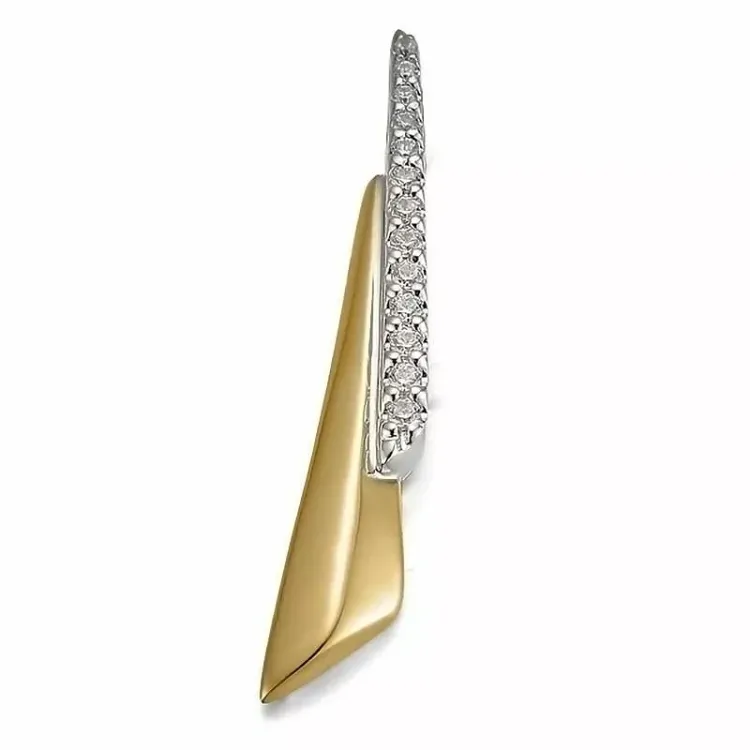 diamant anheng i 14 karat gull og hvitt gull 0,093 ct