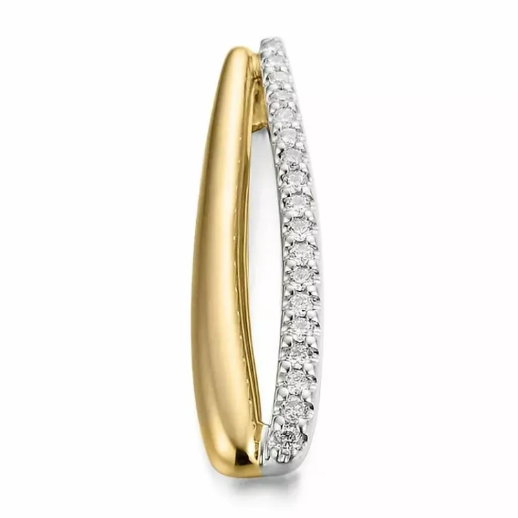 diamant anheng i 14 karat gull og hvitt gull 0,101 ct