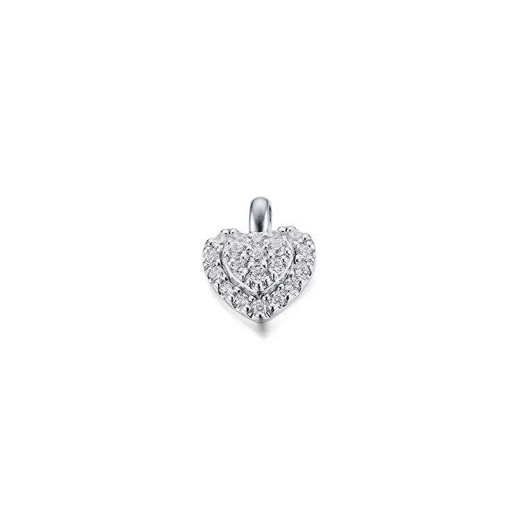 Hjerte diamant hvittgulls anheng i 14 karat hvitt gull 0,252 ct