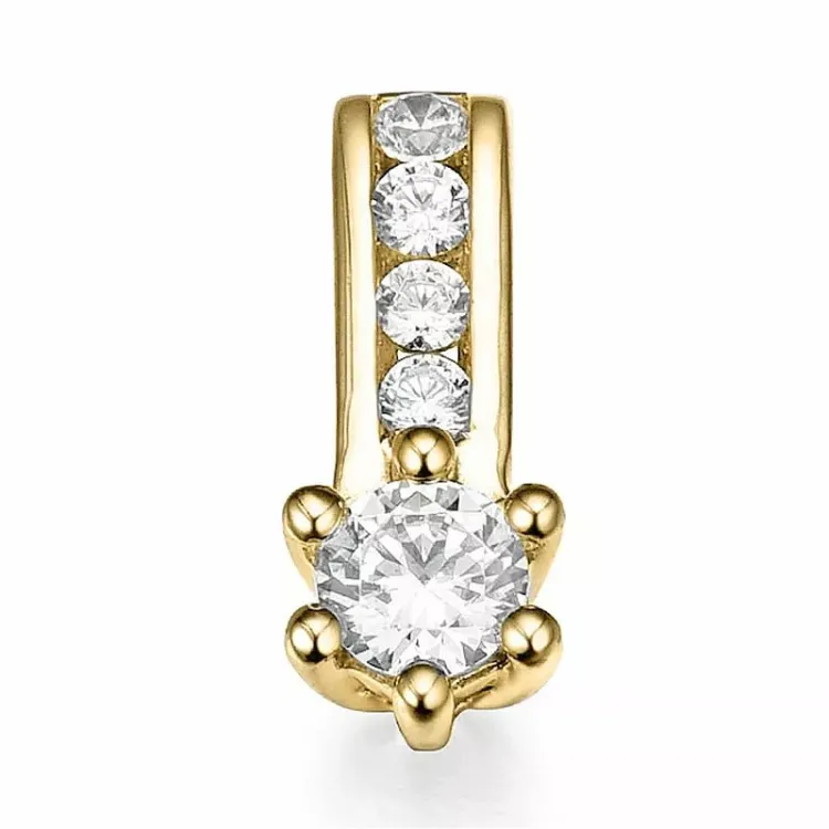 diamant anheng i 14 karat gull 0,14 ct 0,064 ct