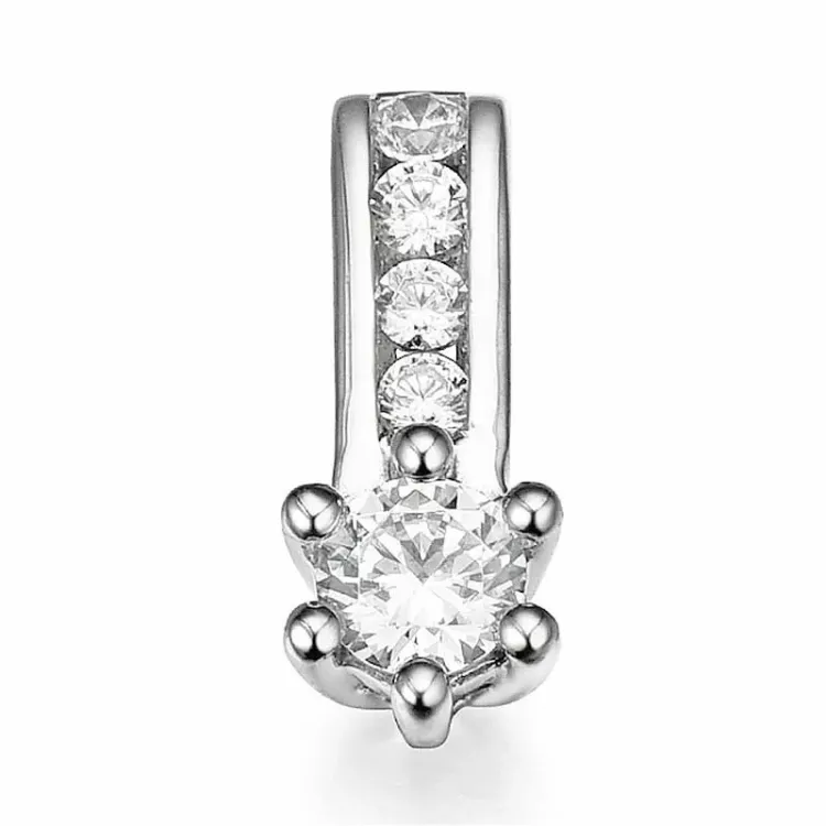 diamant anheng i 14 karat hvitt gull 0,14 ct 0,064 ct