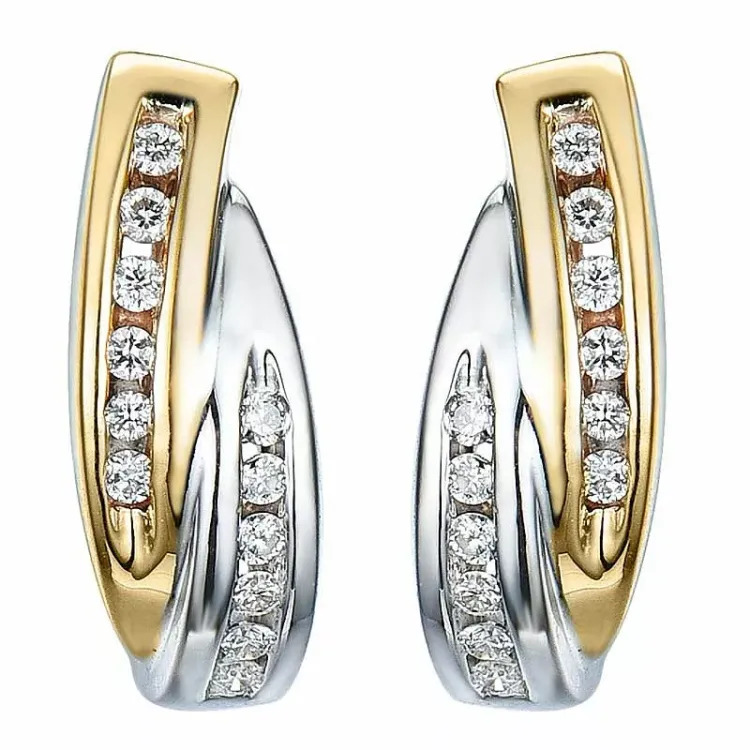 diamant halvcreol i 14 karat gull og hvitt gull med diamant