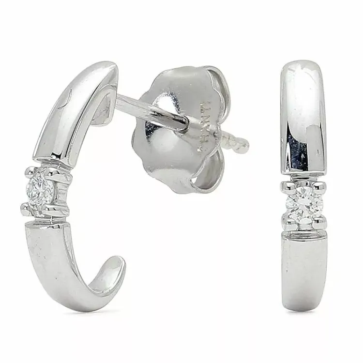 smykke halvcreol i 14 karat hvitt gull med diamant