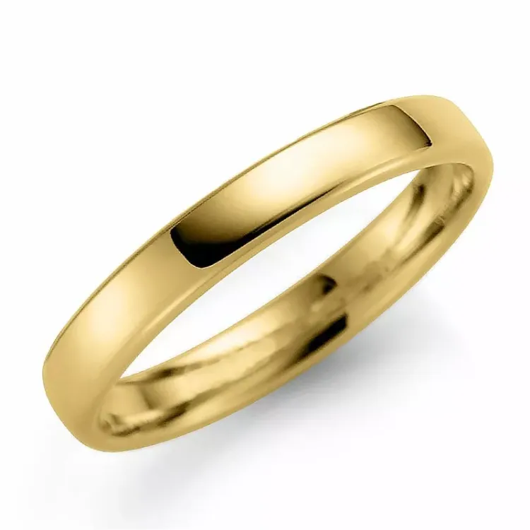 glatt  3 mm giftering i 14 karat gull
