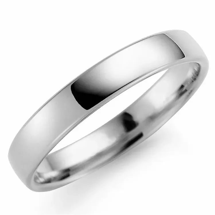 blank 4 mm giftering i 9 karat hvitt gull