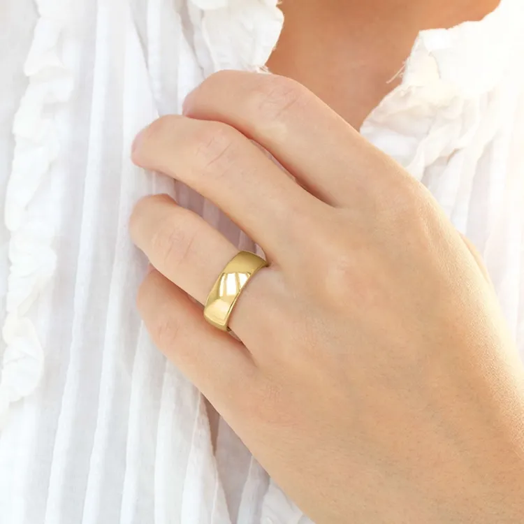 7 mm giftering i 9 karat gull