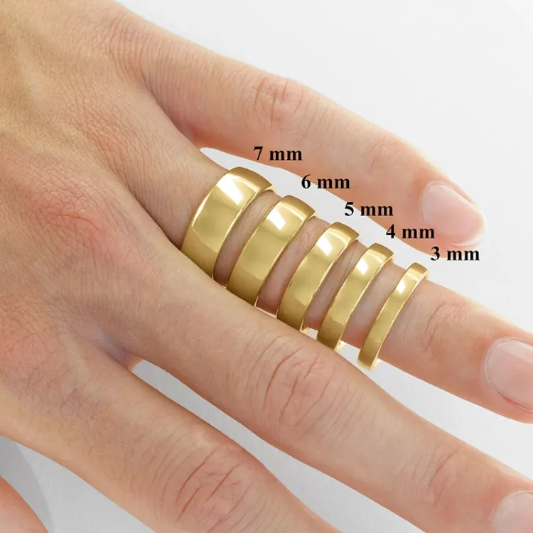 7 mm giftering i 9 karat gull