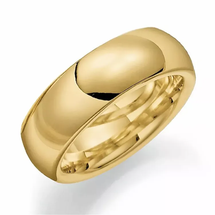 Bred 7 mm giftering i 14 karat gull