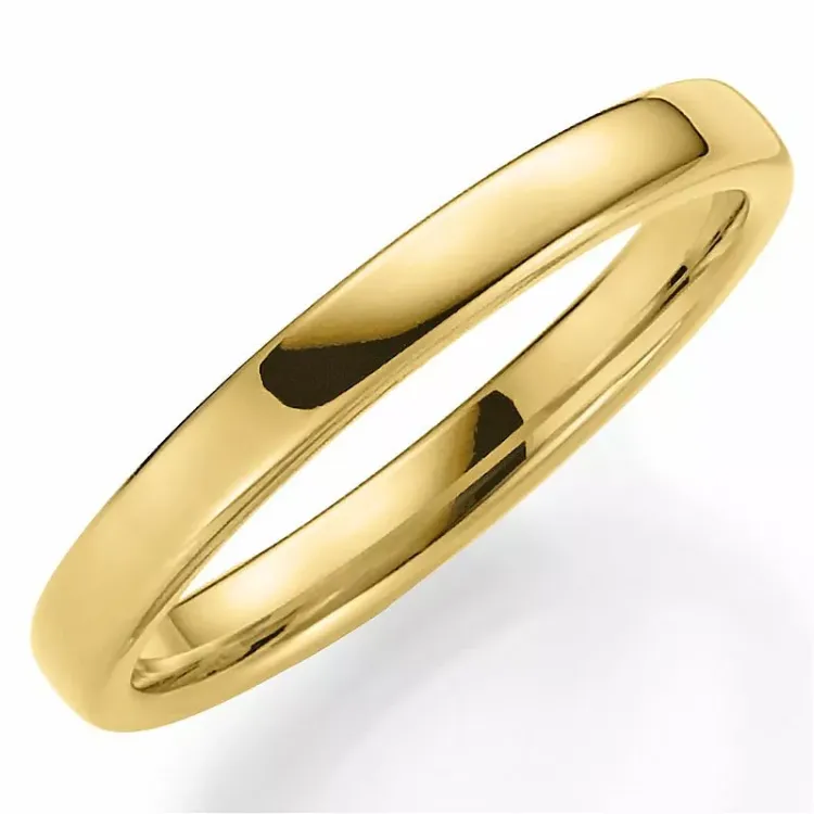 smal 3 mm giftering i 14 karat gull