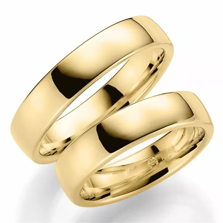 5 mm gifteringer i 14 karat gull - par