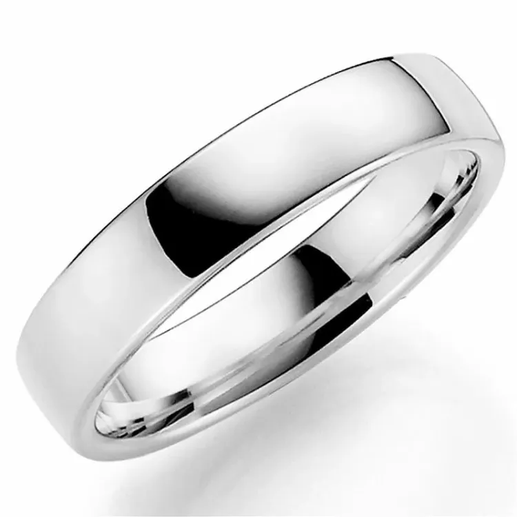 5 mm giftering i 14 karat hvitt gull
