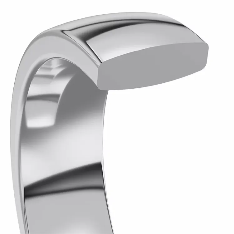 6 og 5 mm diamant gifteringer i 14 karat hvitt gull - par