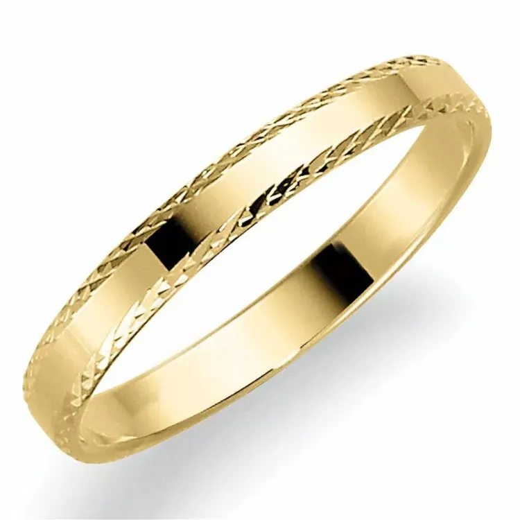 3 mm giftering i 14 karat gull