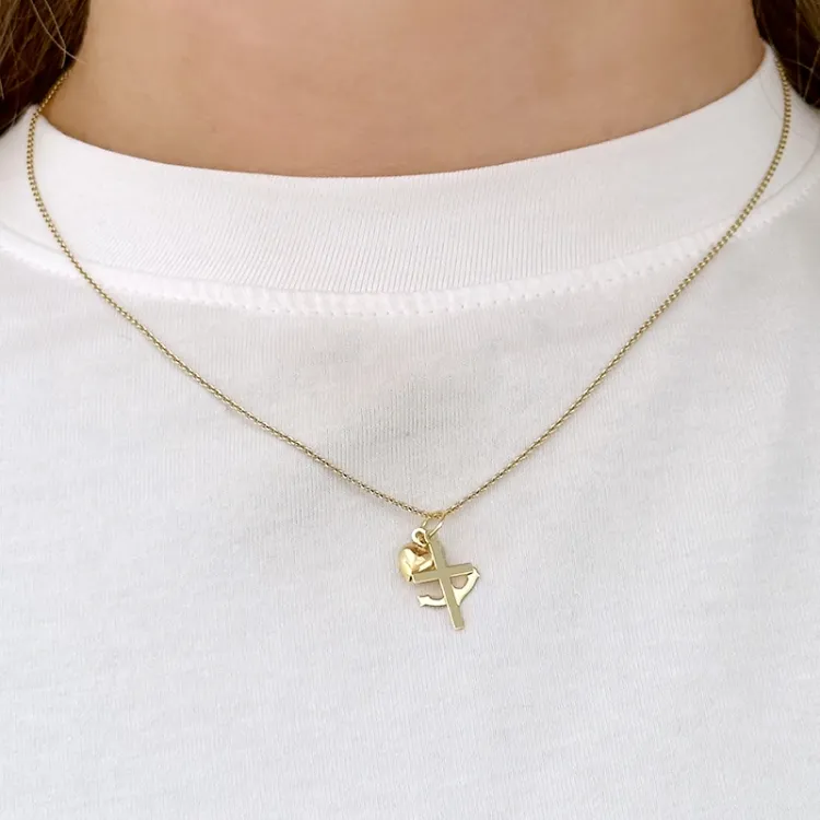tro-håp-kjærlighet anheng i 9 karat gull - Amoré