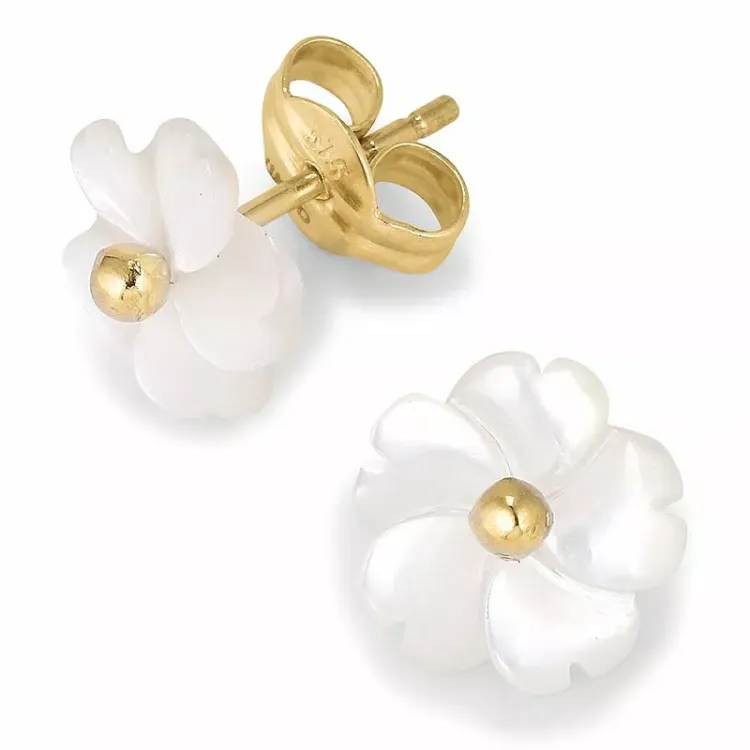 blomst øredobber i 9 karat gull - Gold Collection