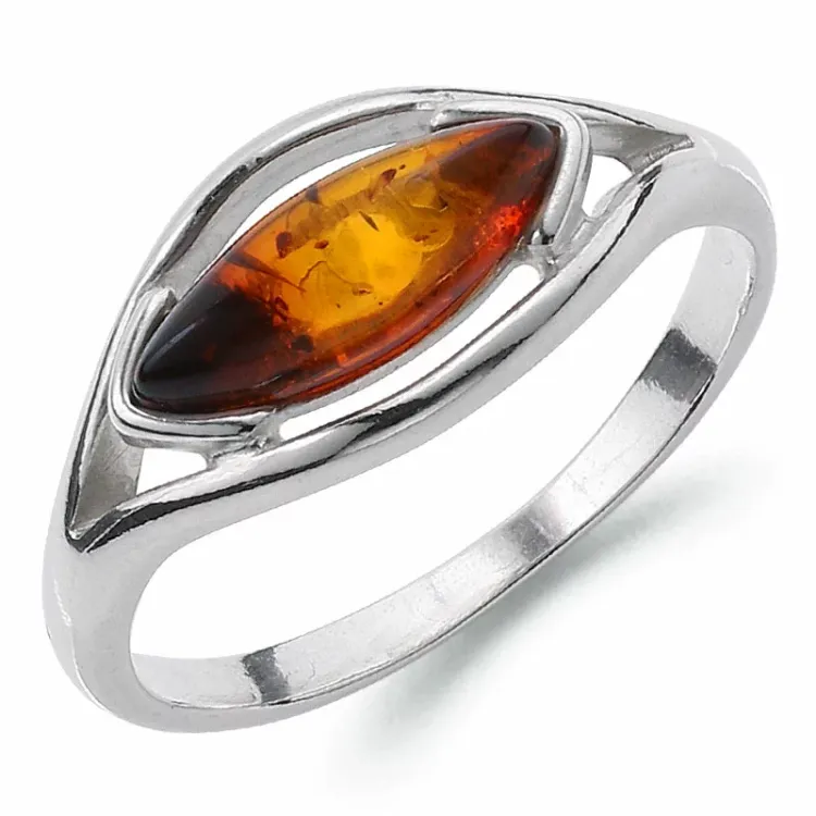 kampanje - rav ring i sølv
