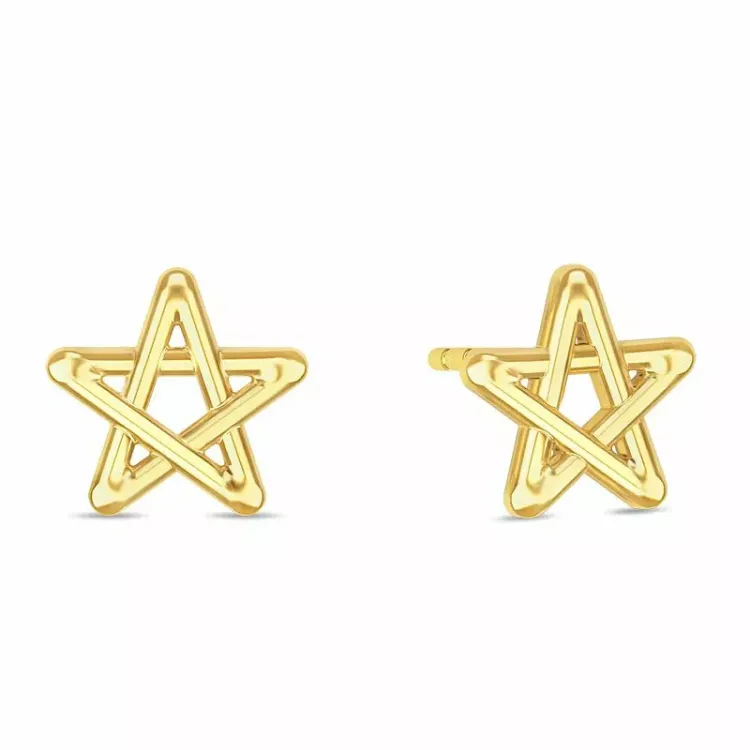 Spinning Star earring stjerne øredobber i forgylt sølv