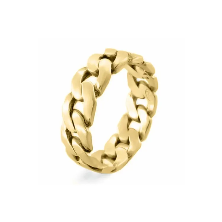panzer ring i forgylt sølv