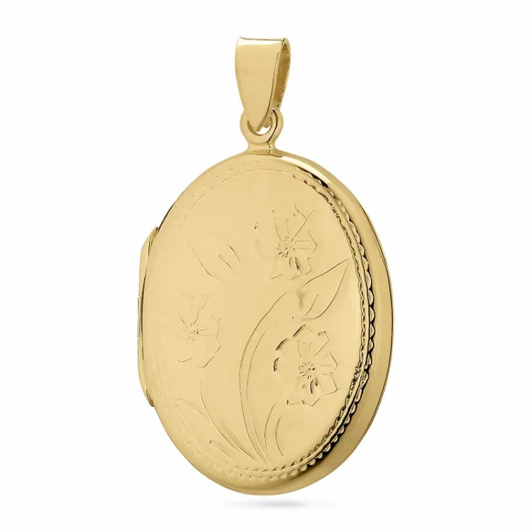 21 x 28 mm medaljong i forgylt sølv