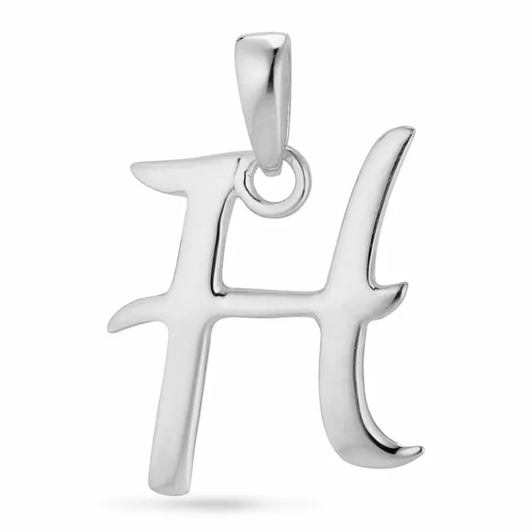 bokstav h anheng i sølv - My Letter