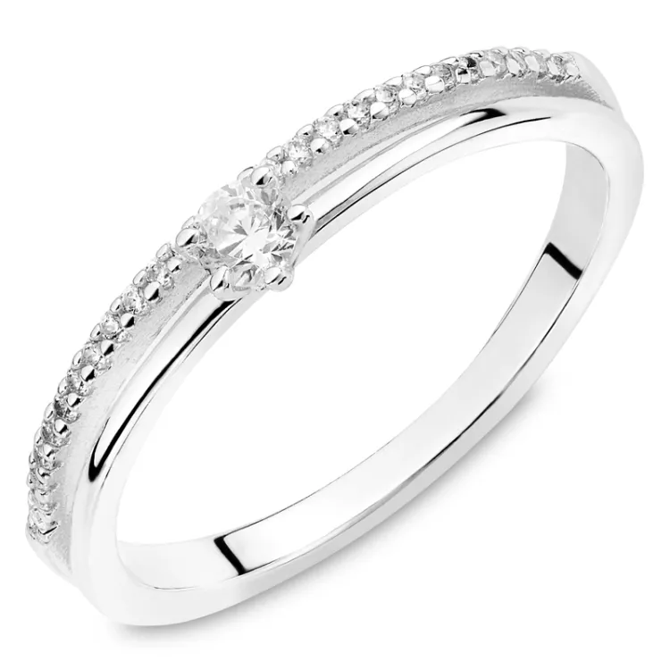 zirkon ring i sølv
