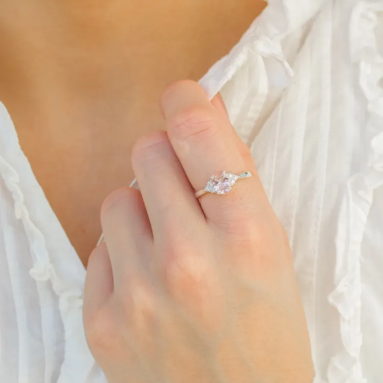rosa ring i sølv