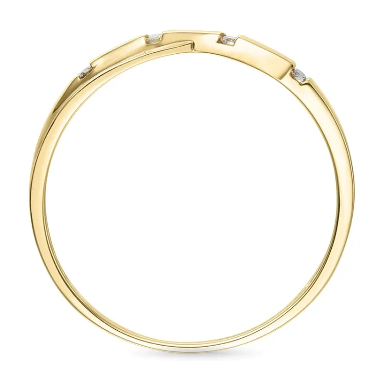 abstrakt diamant ring i 9 karat gull 0,03 ct