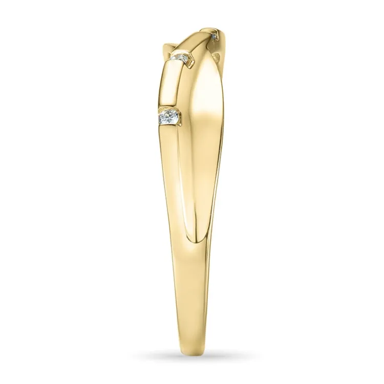 abstrakt diamant ring i 9 karat gull 0,03 ct