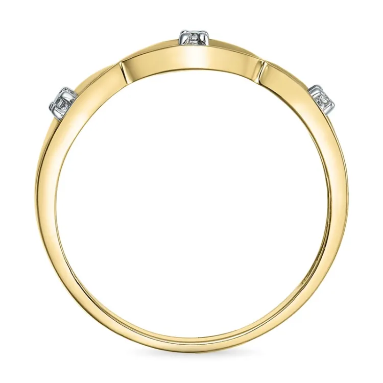 abstrakt diamant ring i 9 karat gull og hvitt gull 0,02 ct