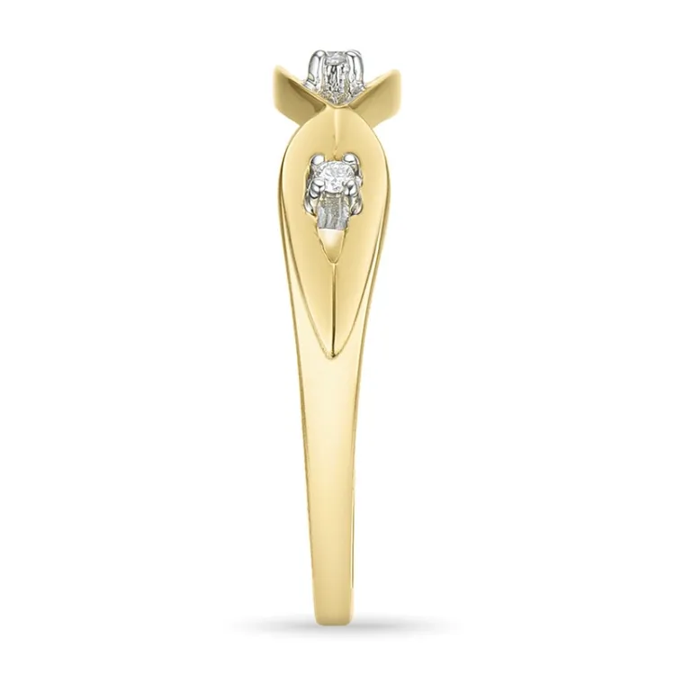 abstrakt diamant ring i 9 karat gull og hvitt gull 0,02 ct
